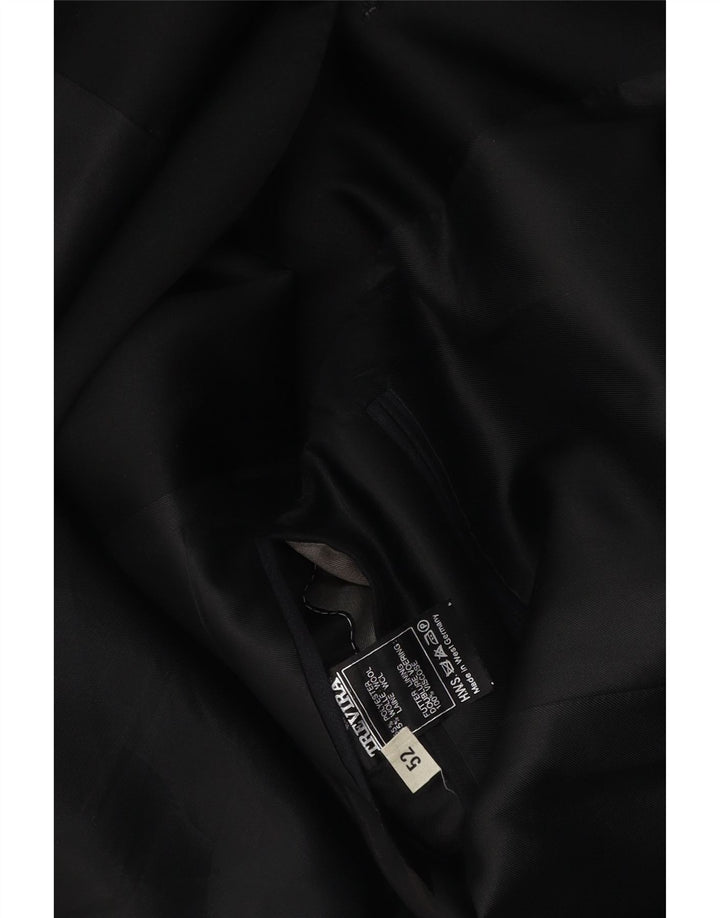 TREVIRA Giacca blazer da uomo a 1 bottone IT 52 XL Poliestere a righe blu navy