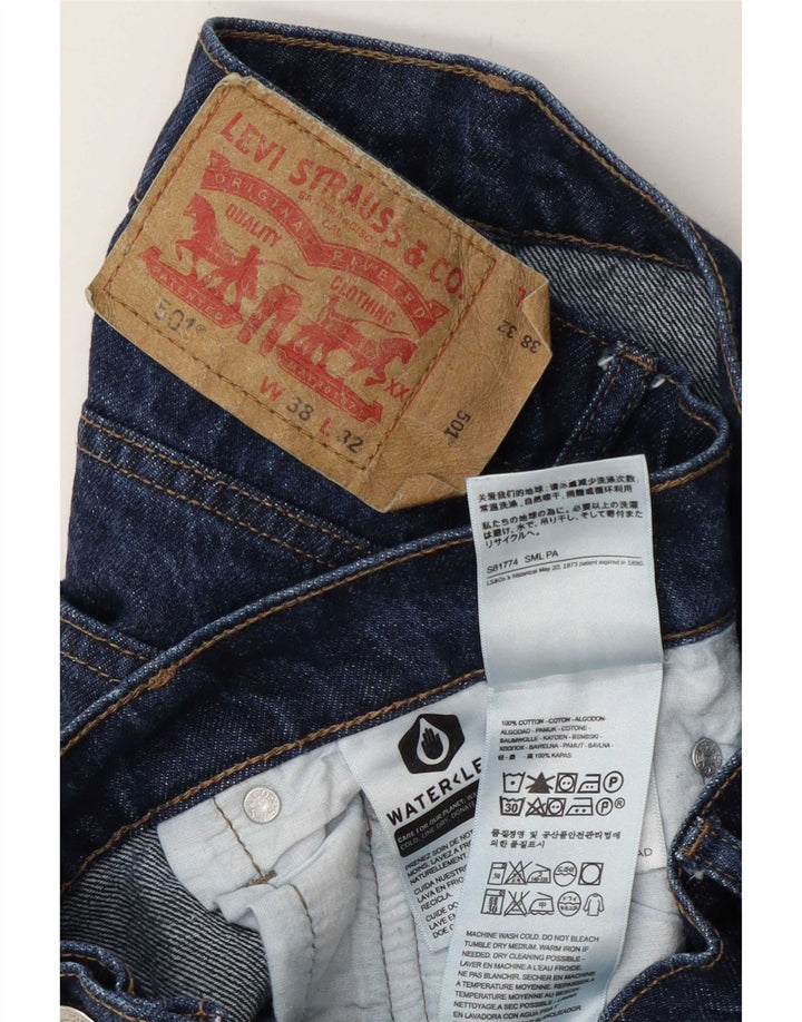 Jeans dritti 501 da donna Levi's W38 L27 cotone blu navy