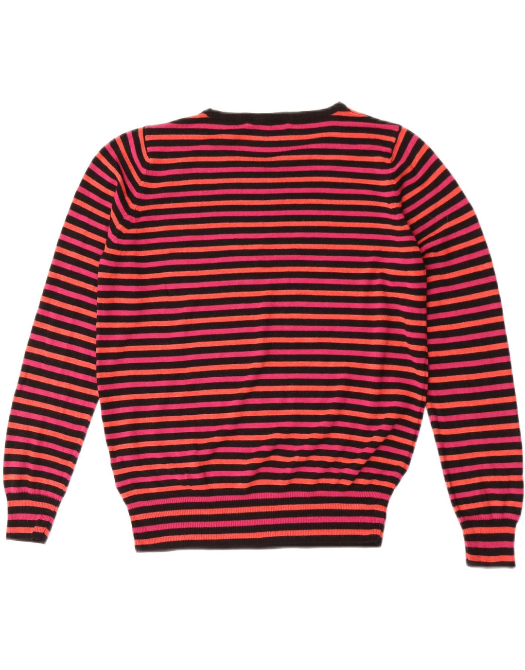 Maglione maglione con scollo a barca da donna Marks & Spencer UK 14 a righe rosa medio