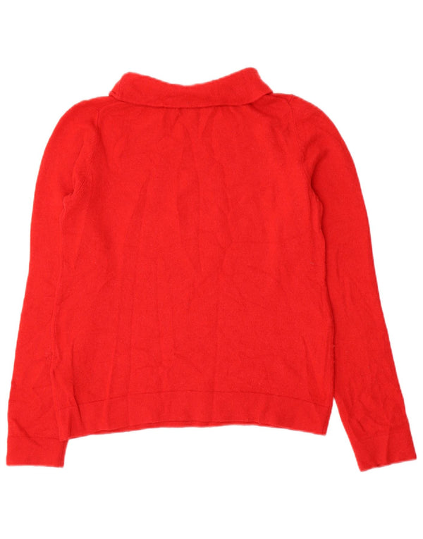 Maglione maglione a collo alto da donna Hobbs UK 10 piccolo in lana rossa