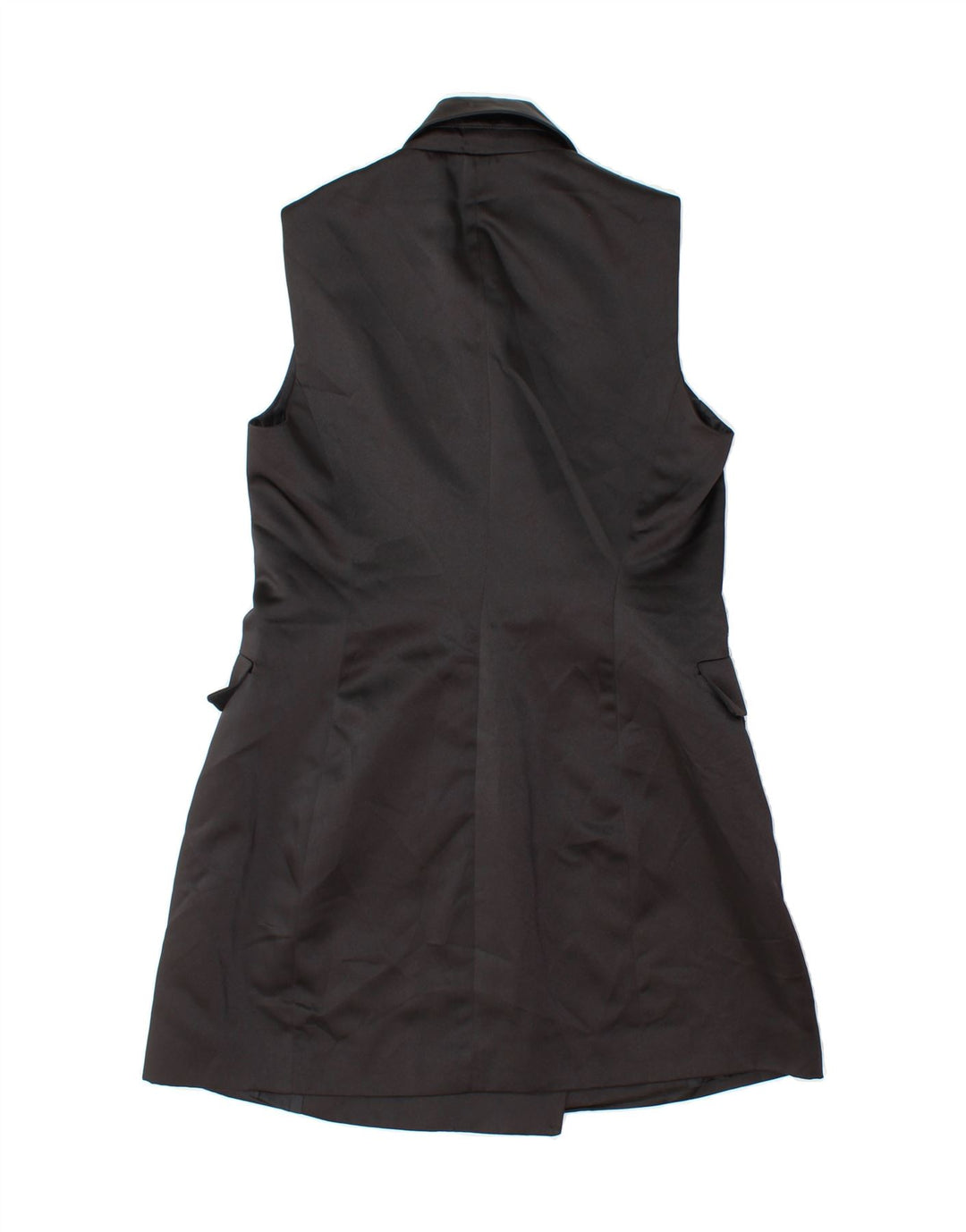 ZARA Womens Longline Gilet UK 12 Medium Black Polyester Vintage Zara and Second-Hand Zara from Messina Hembry 