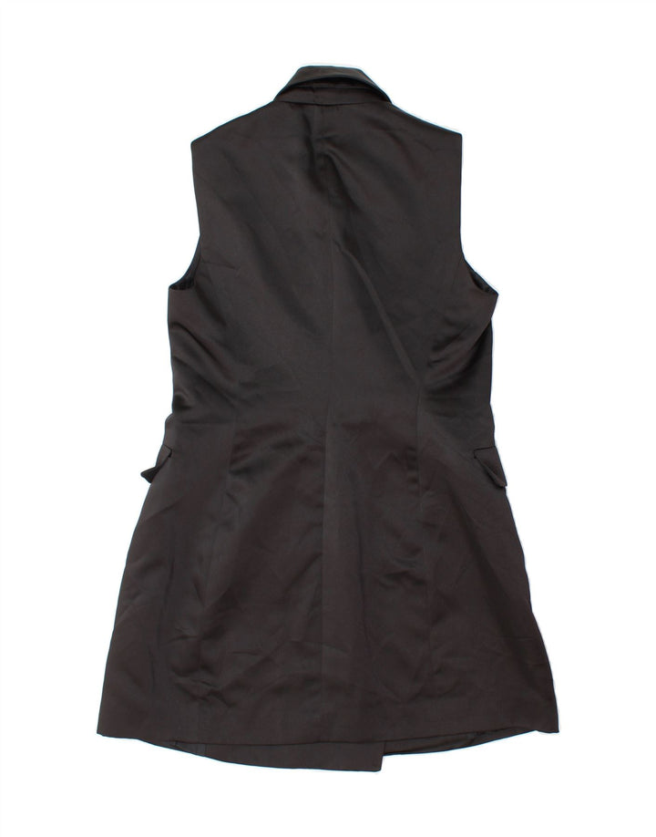 ZARA Womens Longline Gilet UK 12 Medium Black Polyester Vintage Zara and Second-Hand Zara from Messina Hembry 