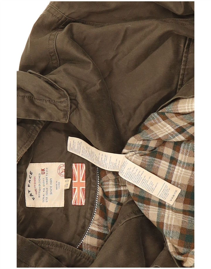 Giacca da donna oversize in cotone cerato con cappuccio Fat Face da donna UK 16 grande kaki