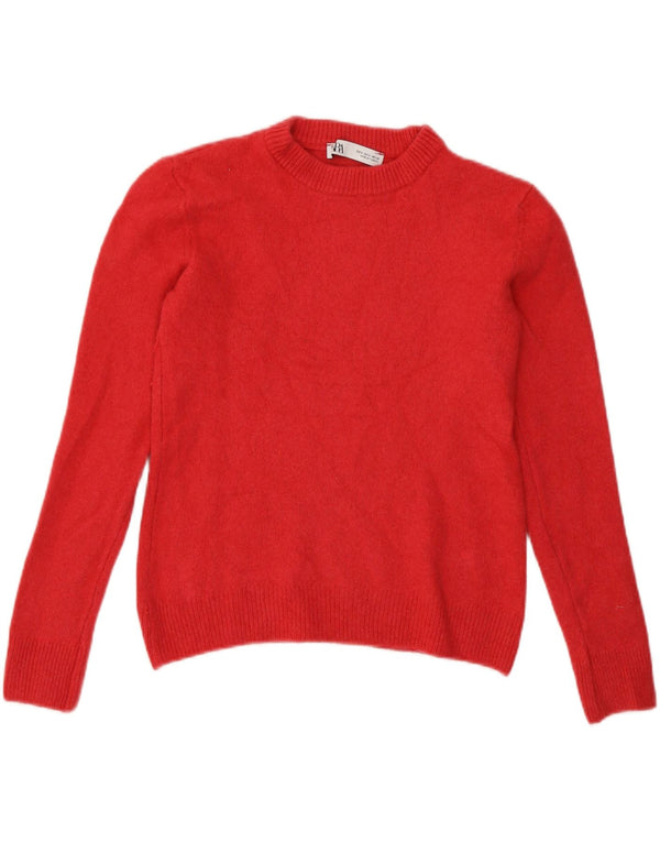 Maglione corto girocollo da donna Zara UK 10 piccolo rosa