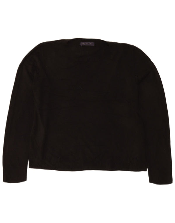 Maglione maglione girocollo da donna Marks & Spencer UK 16 grande acrilico nero