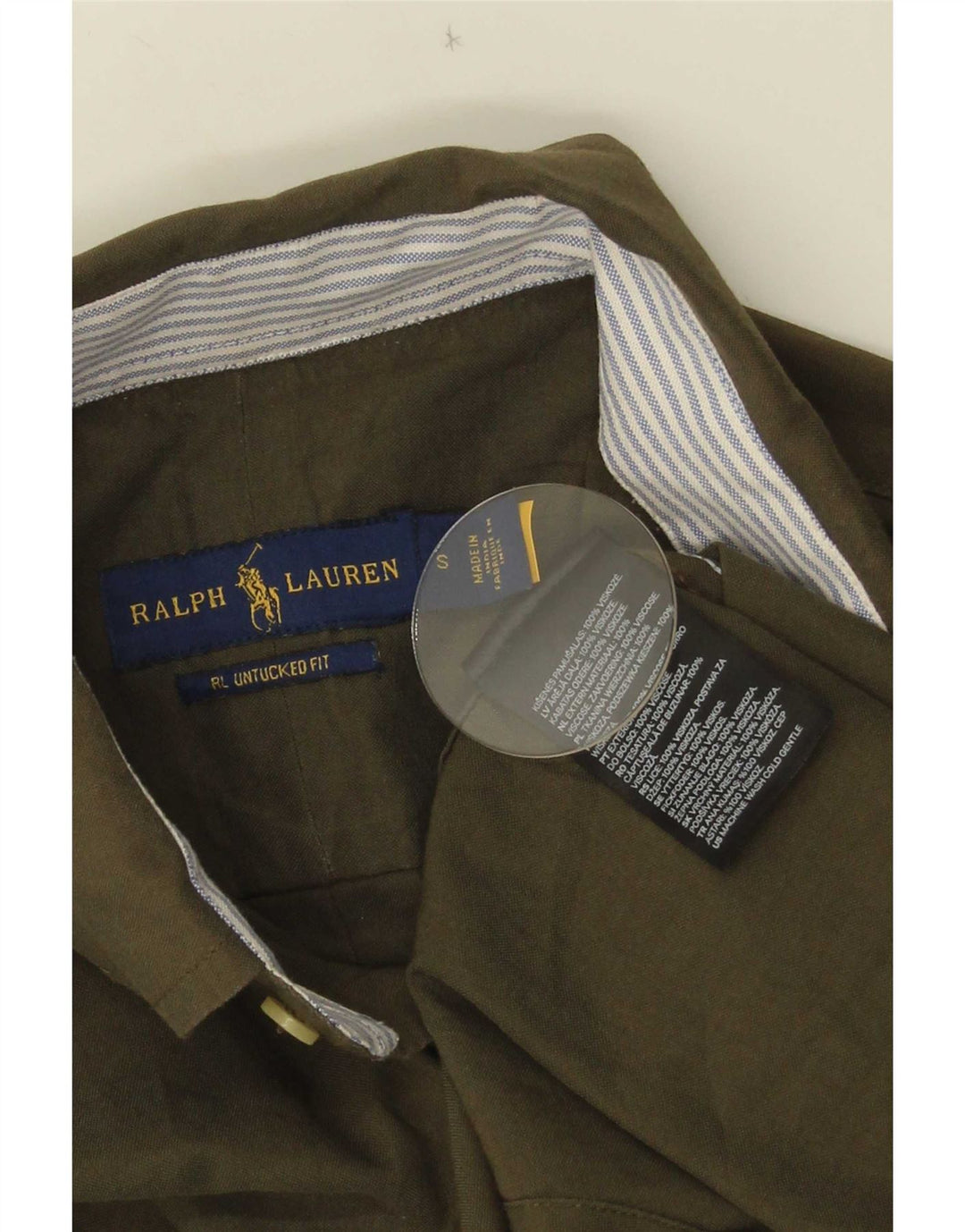 Camicia da uomo Ralph Lauren piccola color kaki