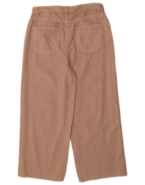 Jeans a gamba larga a vita alta da donna Marks & Spencer W32 L28 Beige