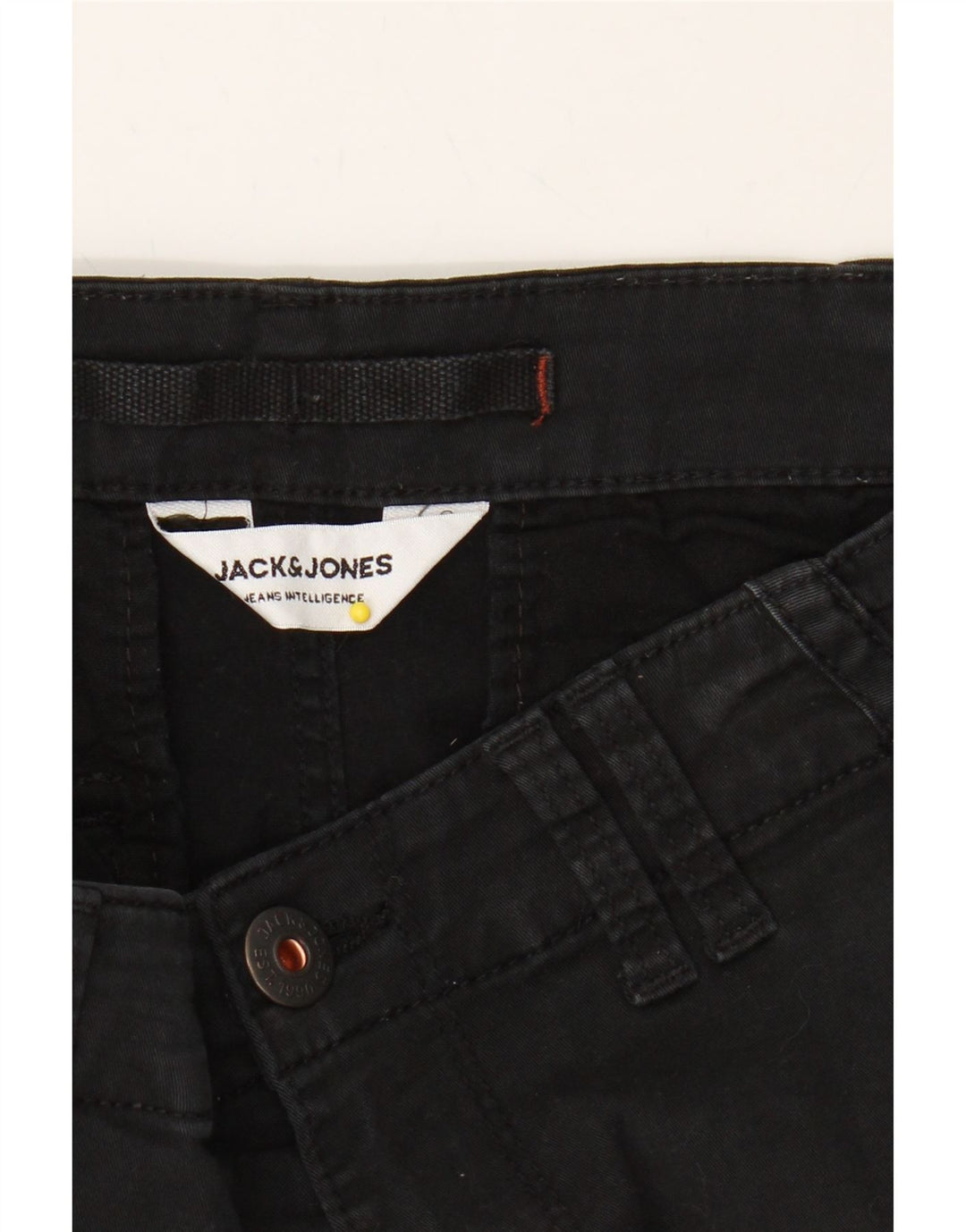 JACK & JONES Mens Cargo Cropped Trousers W29 L26 Black Vintage Jack & Jones and Second-Hand Jack & Jones from Messina Hembry 