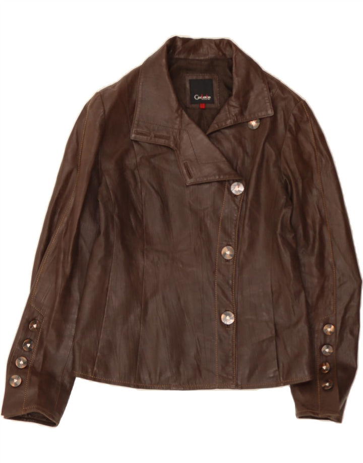 VINTAGE Womens Leather Jacket UK 14 Large Brown Leather Vintage Vintage and Second-Hand Vintage from Messina Hembry 