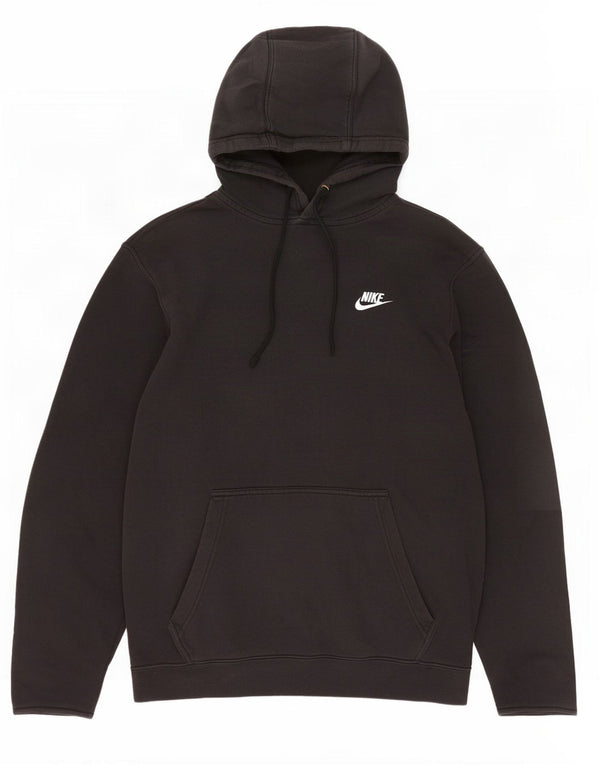 Felpa con cappuccio da uomo Nike, cotone medio nero