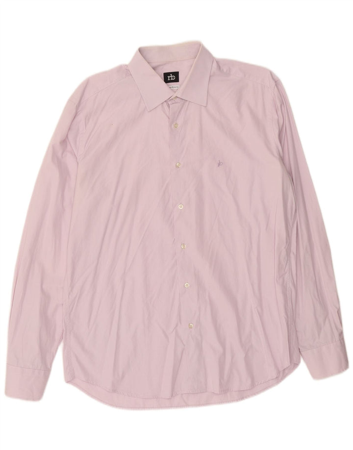 Camicia da uomo Roccobarocco taglia 42 16 1/2 grande cotone viola