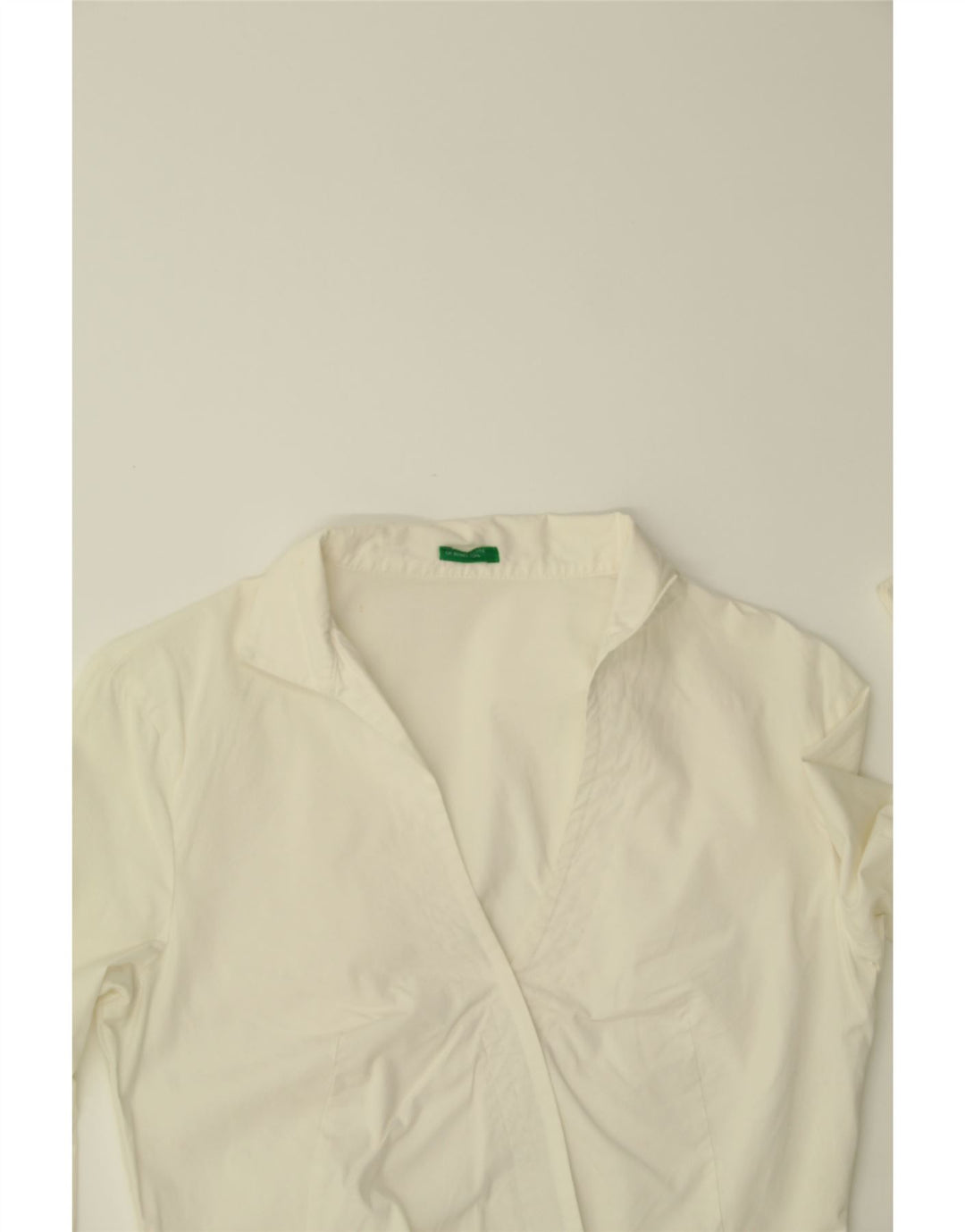 BENETTON Camicia da donna Camicetta UK 12 Cotone bianco medio