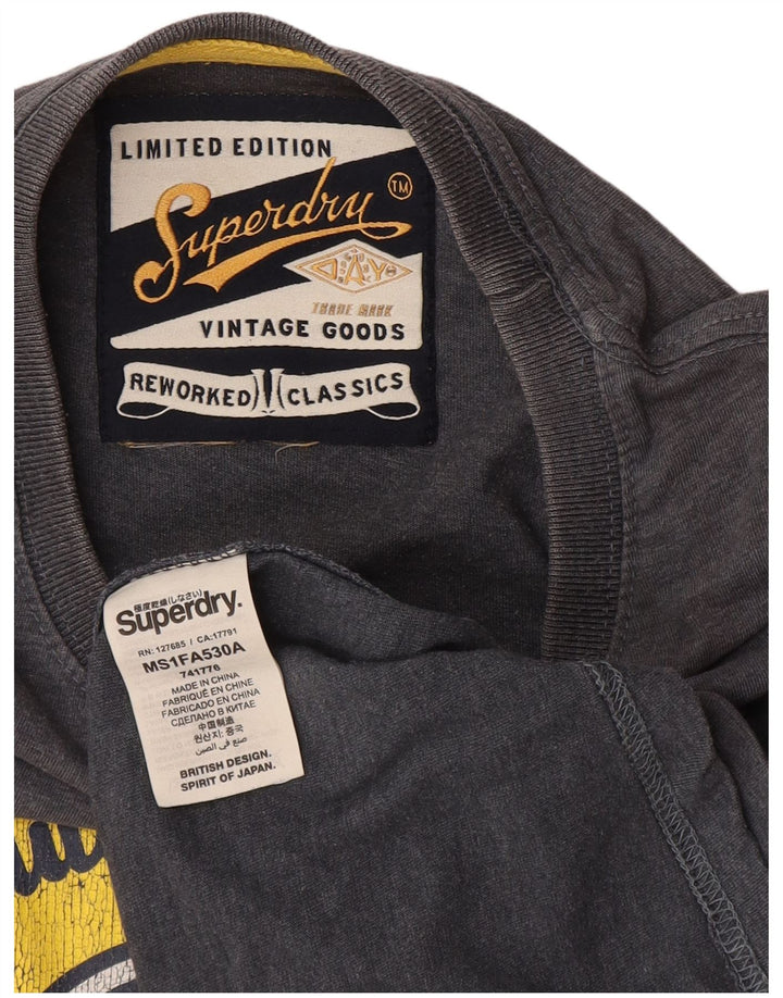 T-shirt grafica da uomo Superdry Top in cotone grigio medio
