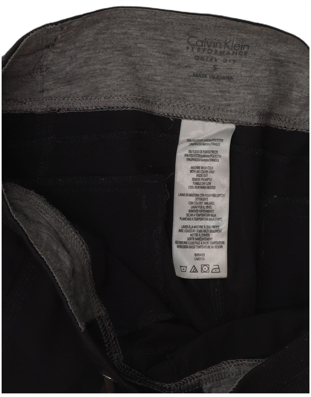CALVIN KLEIN Pantaloni da tuta da donna Joggers UK 10 Small Poliestere grigio
