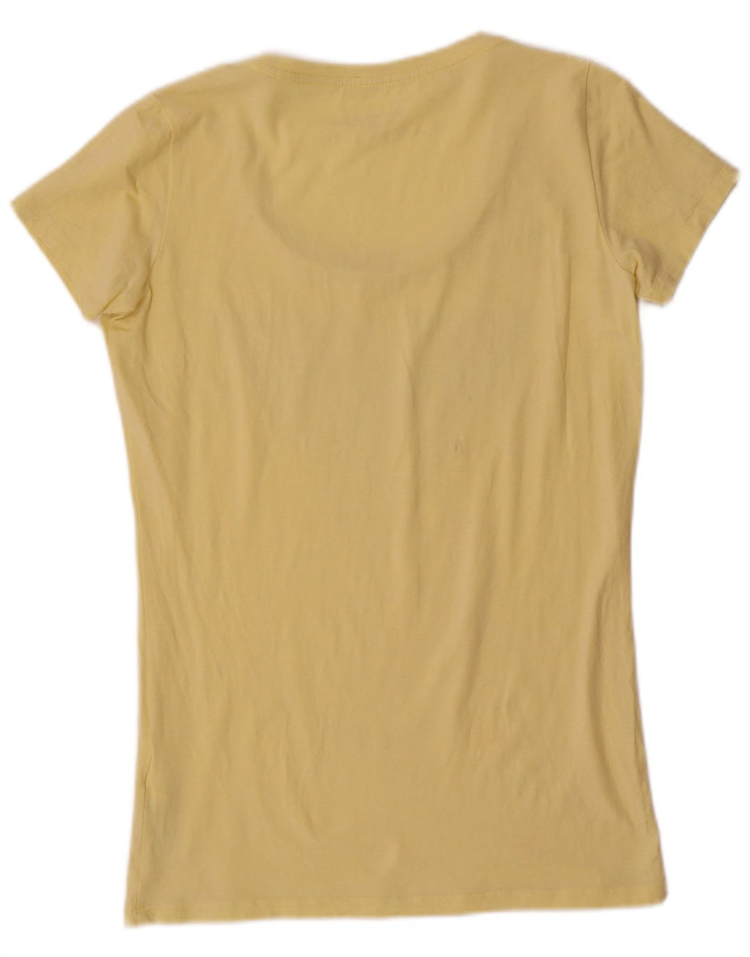 Guess T-shirt grafica da donna Top UK 12 cotone giallo medio