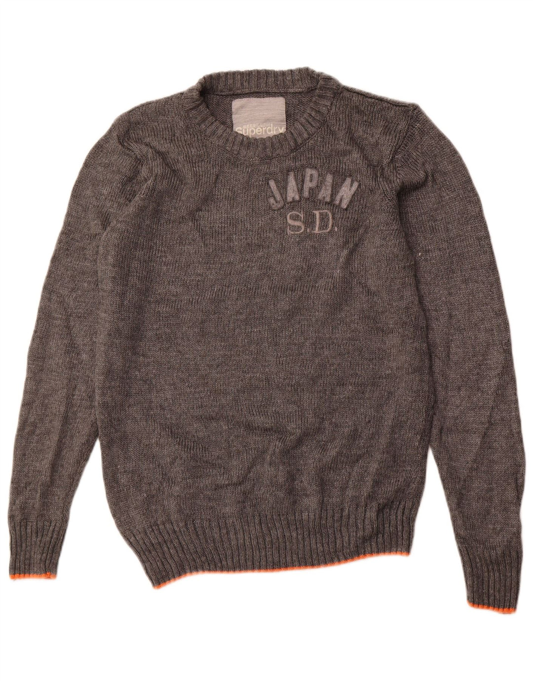Maglione maglione girocollo con grafica da uomo Superdry, grande acrilico grigio