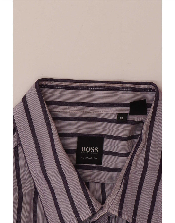Camicia Hugo Boss da uomo vestibilità regolare XL a righe viola