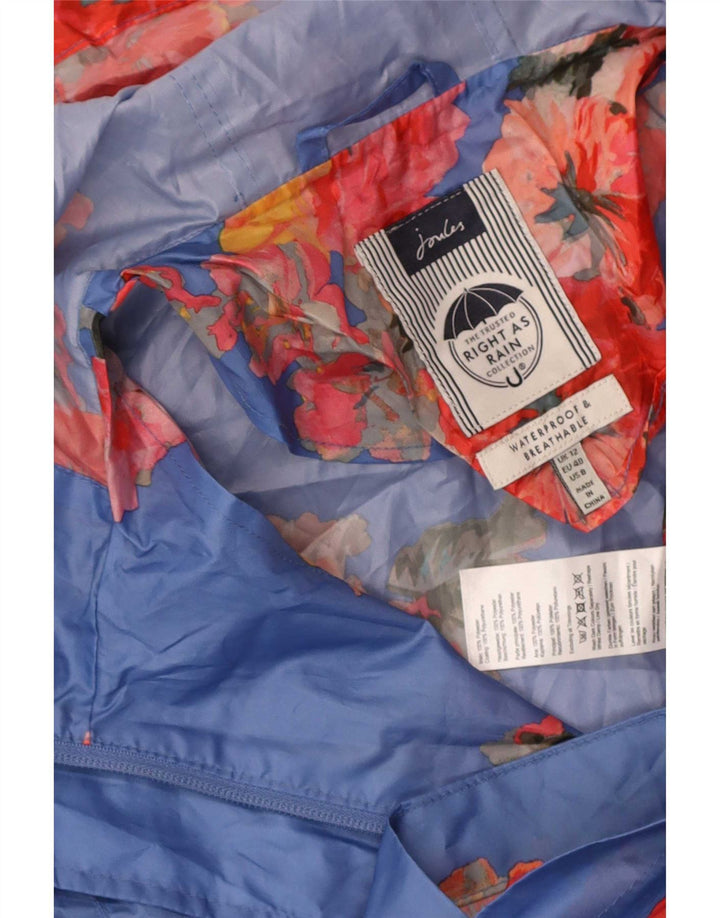 Impermeabile con cappuccio da donna Joules UK 12 Poliestere floreale blu medio