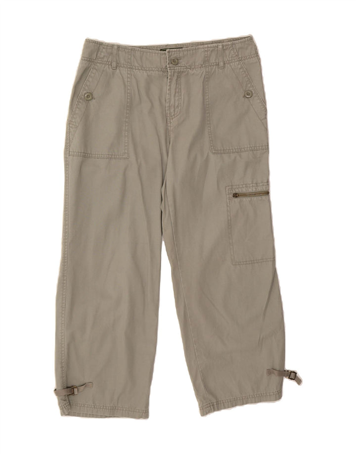 EDDIE BAUER Womens Crop Cargo Trousers US 10 Large W32 L24 Grey Cotton Vintage Eddie Bauer and Second-Hand Eddie Bauer from Messina Hembry 