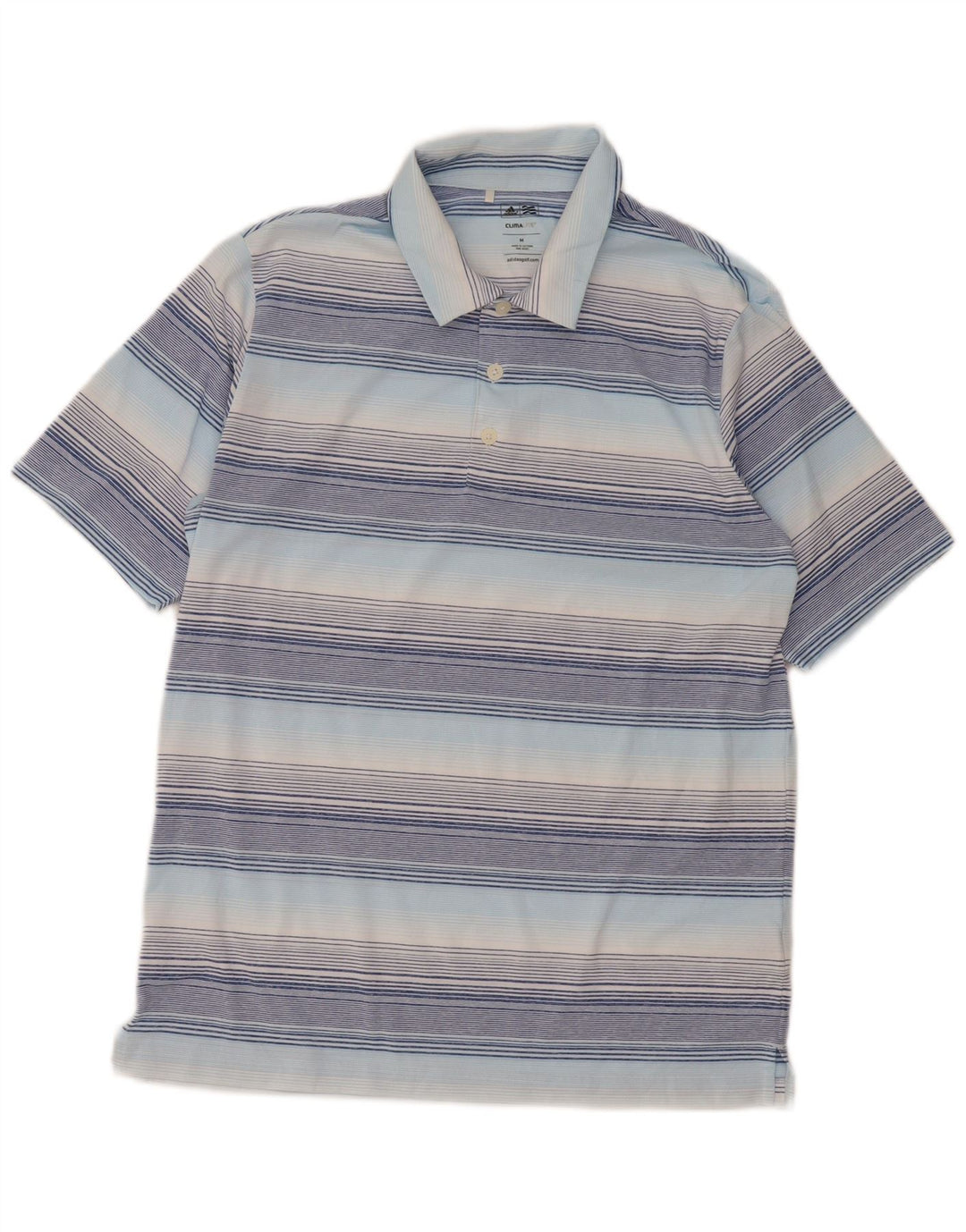 Polo Adidas Climalite da uomo in poliestere a righe blu medio