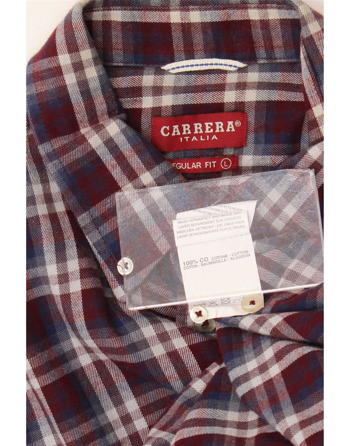 Camicia da uomo in flanella vestibilità regolare Carrera, cotone a quadri multicolore grande
