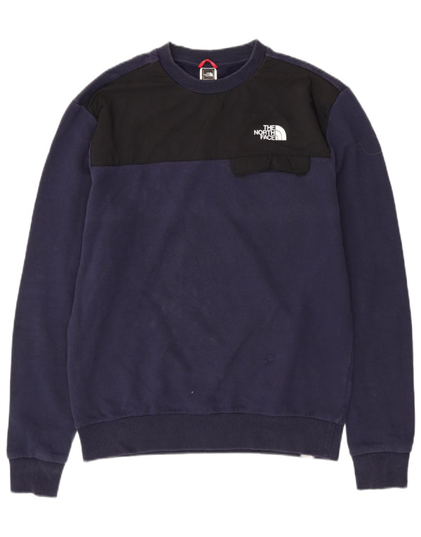 THE NORTH FACE Felpa da uomo Maglione medio blu navy in cotone color block