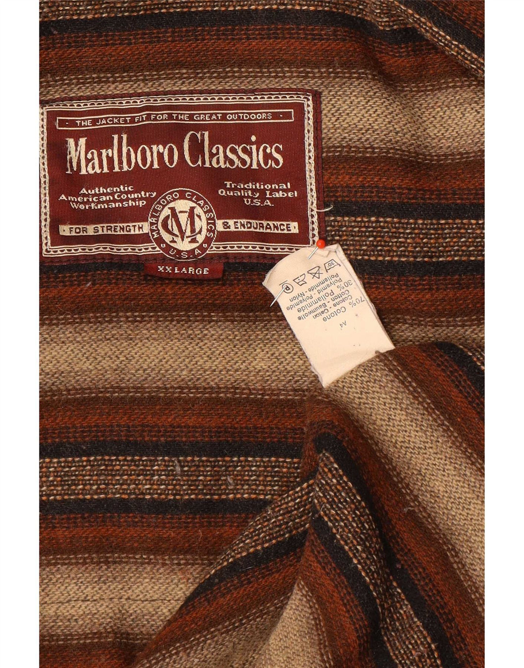 Giacca utilitaria da uomo Marlboro Classics UK 44 2XL Cotone marrone