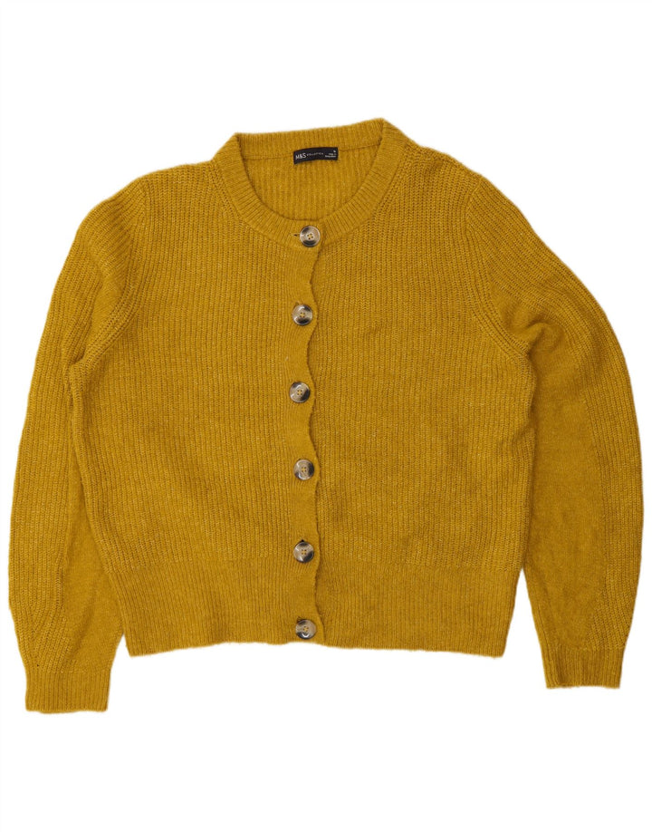 Maglione cardigan da donna Marks & Spencer UK 16 grande acrilico giallo