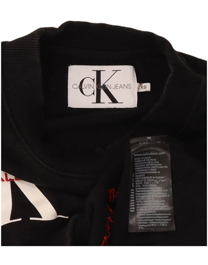 CALVIN KLEIN JEANS Felpa oversize da donna Maglione UK 6 XS Nero