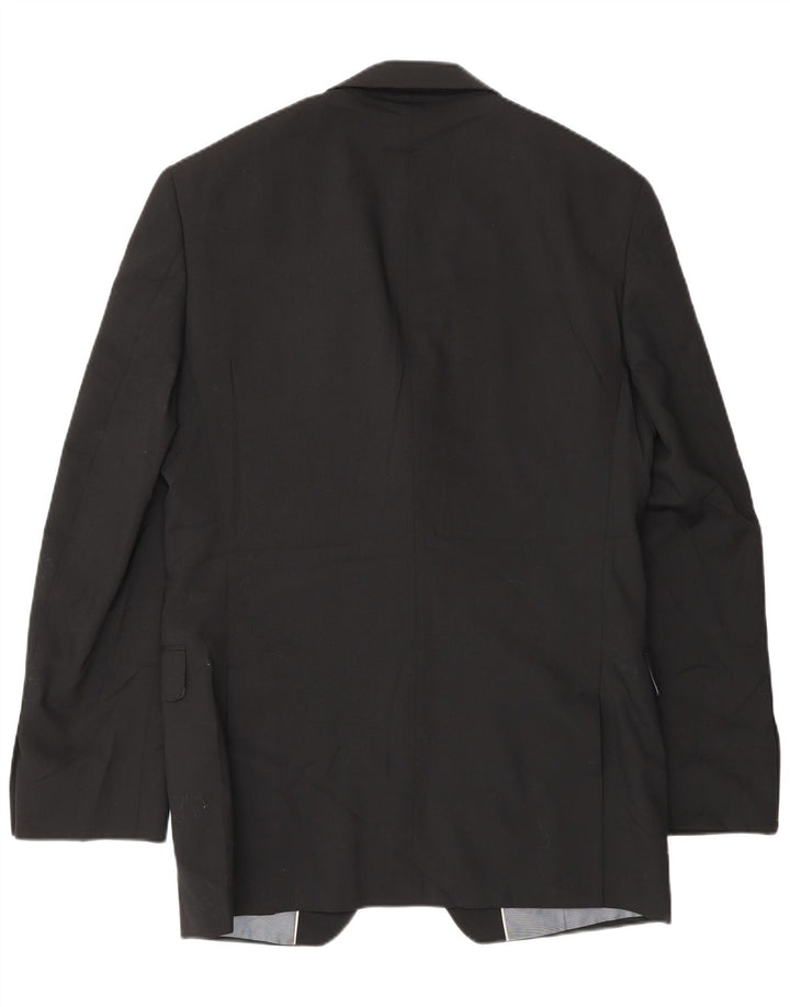 Giacca blazer a 2 bottoni lunga da uomo Marks & Spencer UK 36 piccola in lana nera