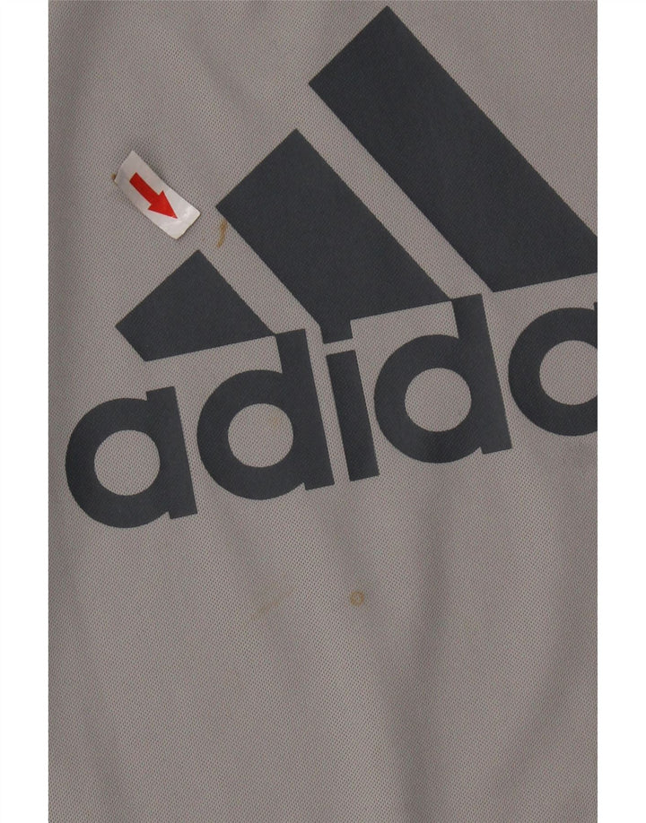 T-shirt grafica ADIDAS da uomo Climalite UK 42/44 Large Grey Colourblock