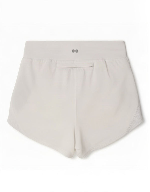 Pantaloncini sportivi da donna Under Armour UK 10 Small Poliestere color block bianco