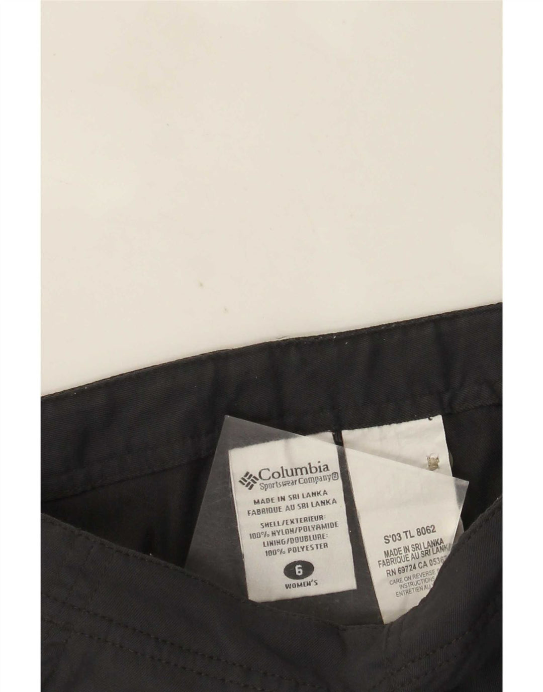 Pantaloni dritti da donna Columbia US 6 Medium W26 Nylon grigio