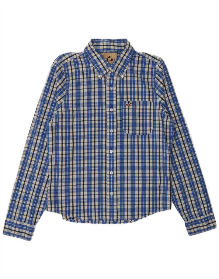 Camicia da uomo Hollister Large Blue Check in cotone