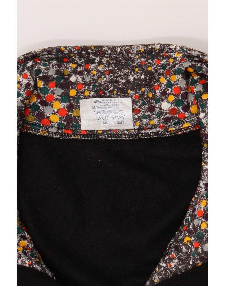 Sportful Felpa da Donna con Collo a Bottoni Maglione IT 46 Large Nero Maculato