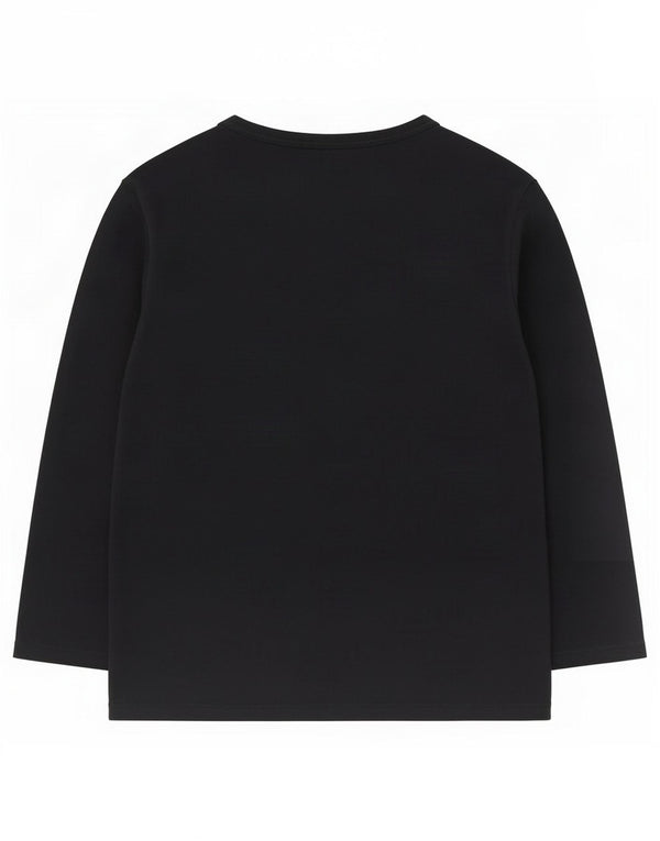 Top da donna French Connection manica 3/4 UK 12 cotone nero medio
