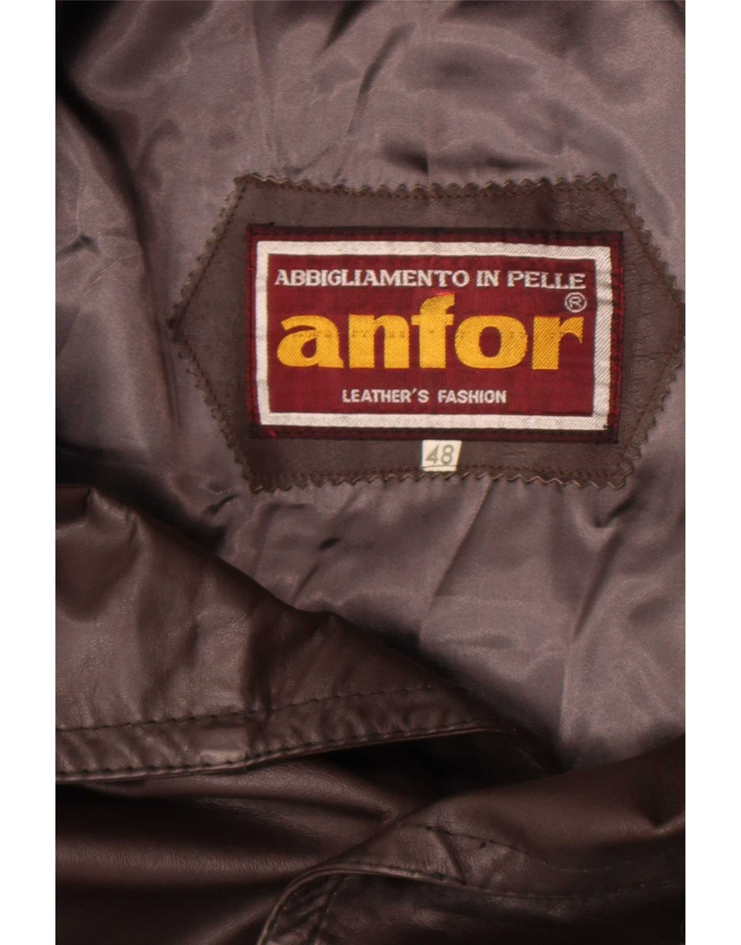Cappotto in Pelle Doppio Petto da Uomo Anfor IT 48 Marrone Medio