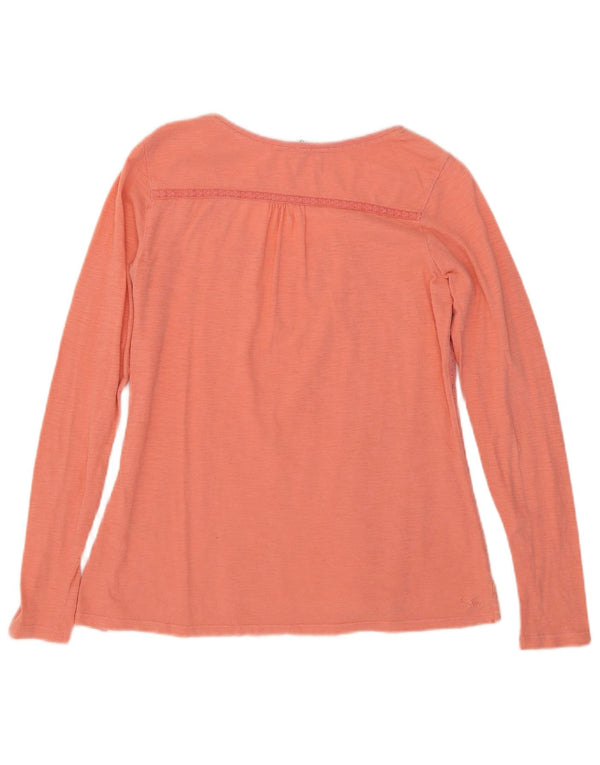 Top da donna a maniche lunghe Fat Face UK 12 Cotone floreale rosa medio