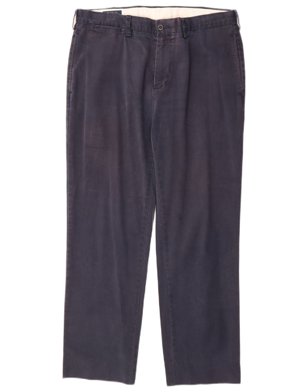 Pantaloni chino dritti da uomo Polo Ralph Lauren W34 L30 cotone blu navy