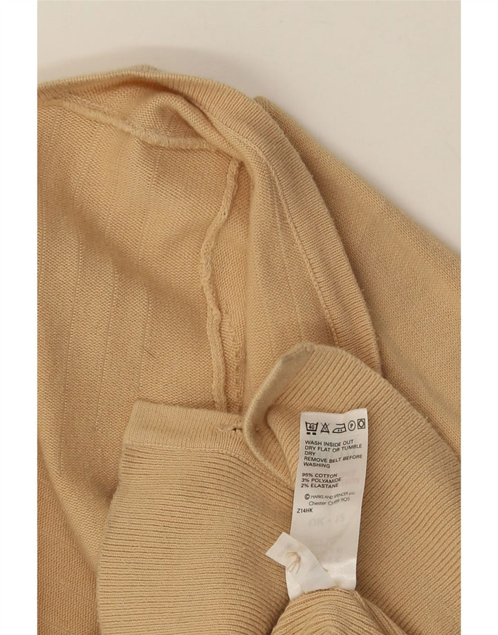 MARKS & SPENCER Maglione cardigan corto da donna UK 12 Cotone beige medio