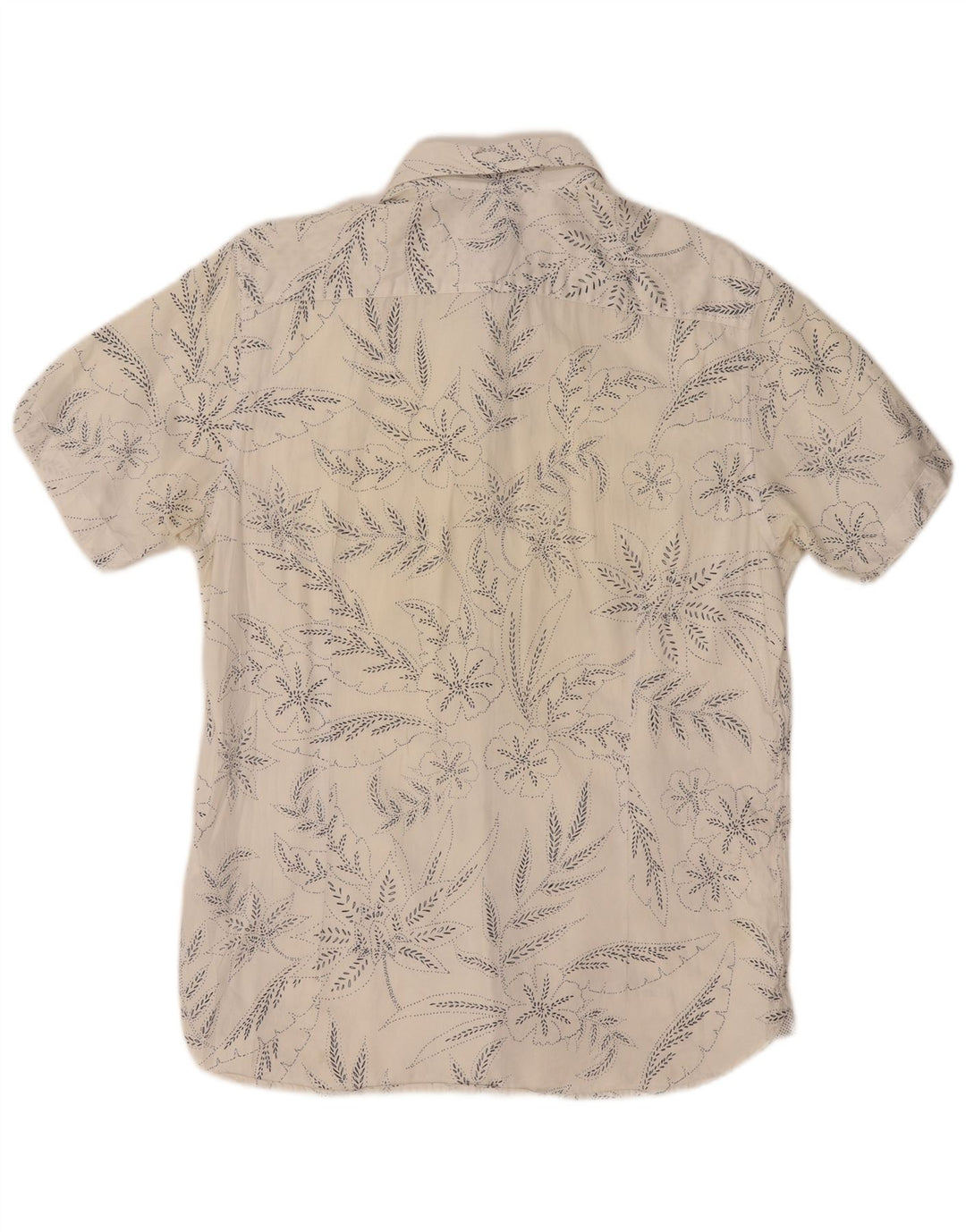 TED BAKER Camicia a maniche corte da uomo taglia 4 grande cotone floreale bianco