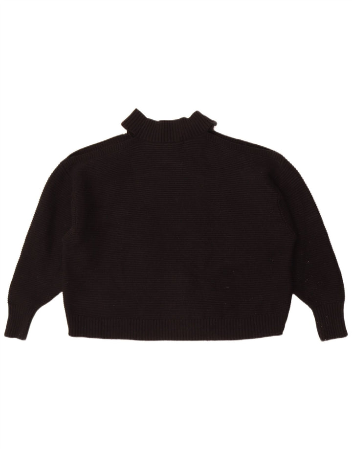 Maglione maglione oversize con collo dolcevita da donna Zara UK 14 medio nero
