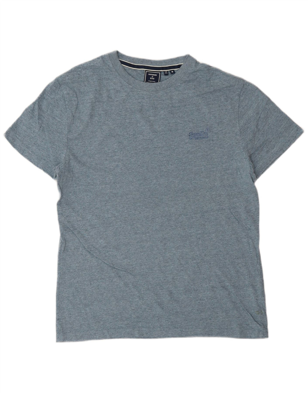 T-shirt da uomo SUPERDRY Top in cotone blu medio