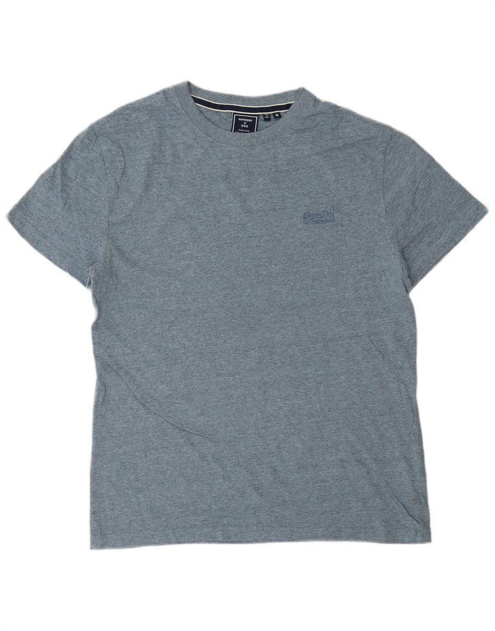 T-shirt da uomo SUPERDRY Top in cotone blu medio