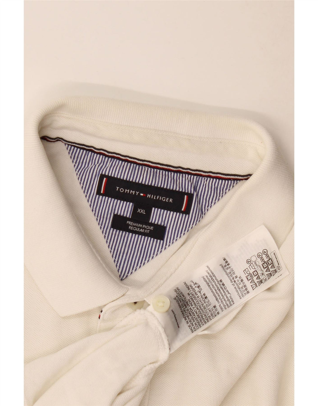 Polo da uomo vestibilità regolare Tommy Hilfiger 2XL cotone bianco