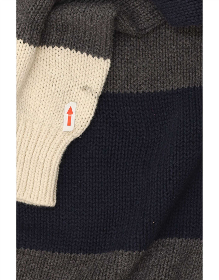 Maglione da uomo Nautica con collo alto e maglione grande in cotone color block grigio