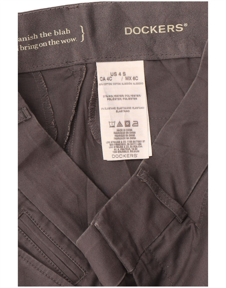 DOCKERS Pantaloni casual dritti da donna US 4 Small W30 L30 Poliestere grigio
