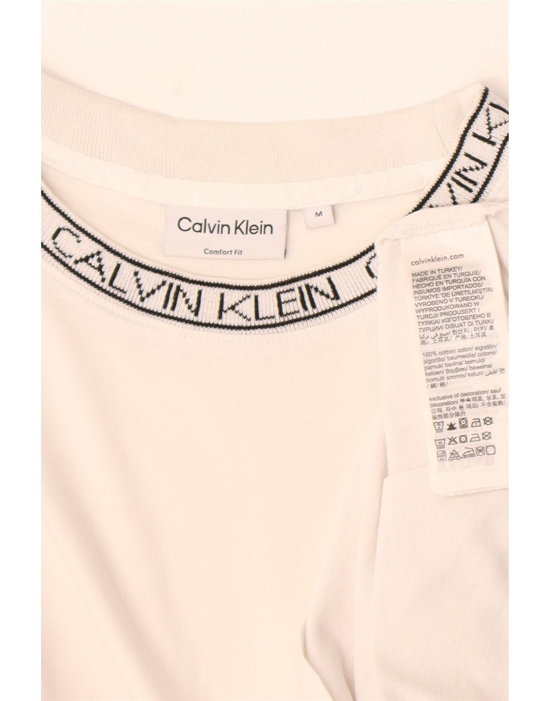 T-shirt grafica da uomo Calvin Klein Top in cotone bianco medio