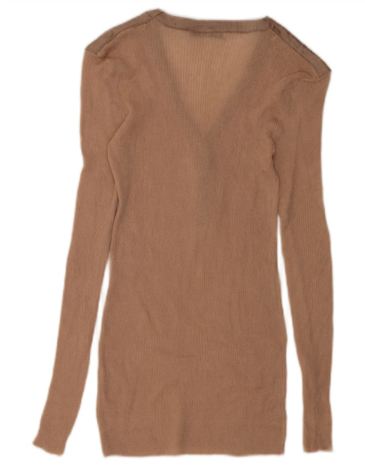 Top Zara da donna a maniche lunghe UK 10 Small Beige Colourblock