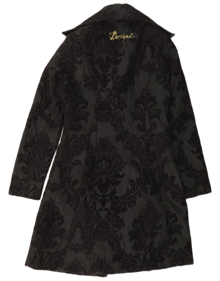 Cappotto da donna Desigual EU 38 poliestere floreale nero medio